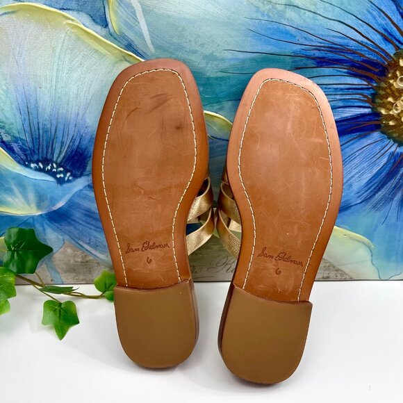 Sam Edelman Dina Fisherman Mule in Gold Quartz Leather size 6 - Picture 10 of 11